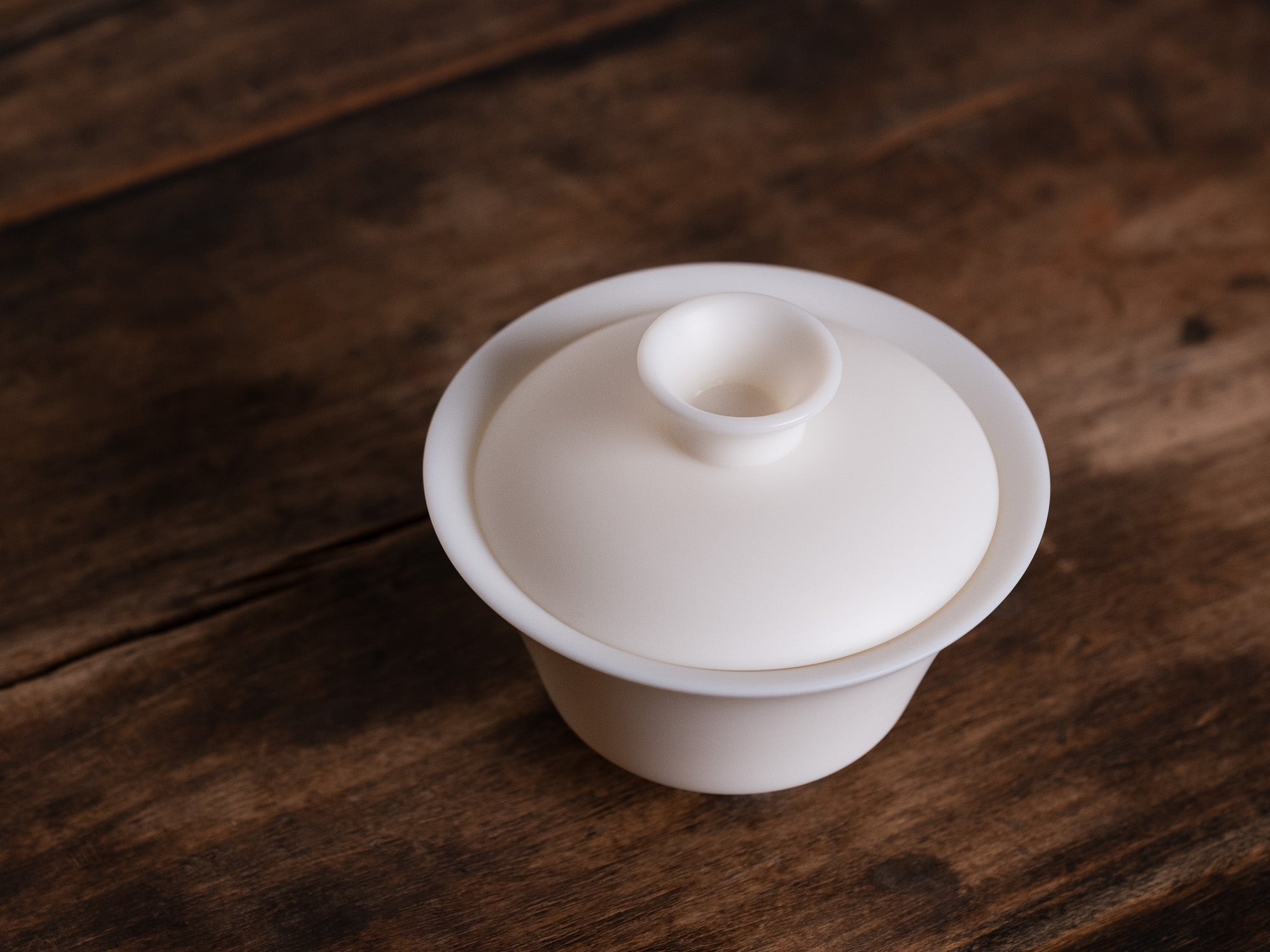 Gaiwan de porcelana blanco mate