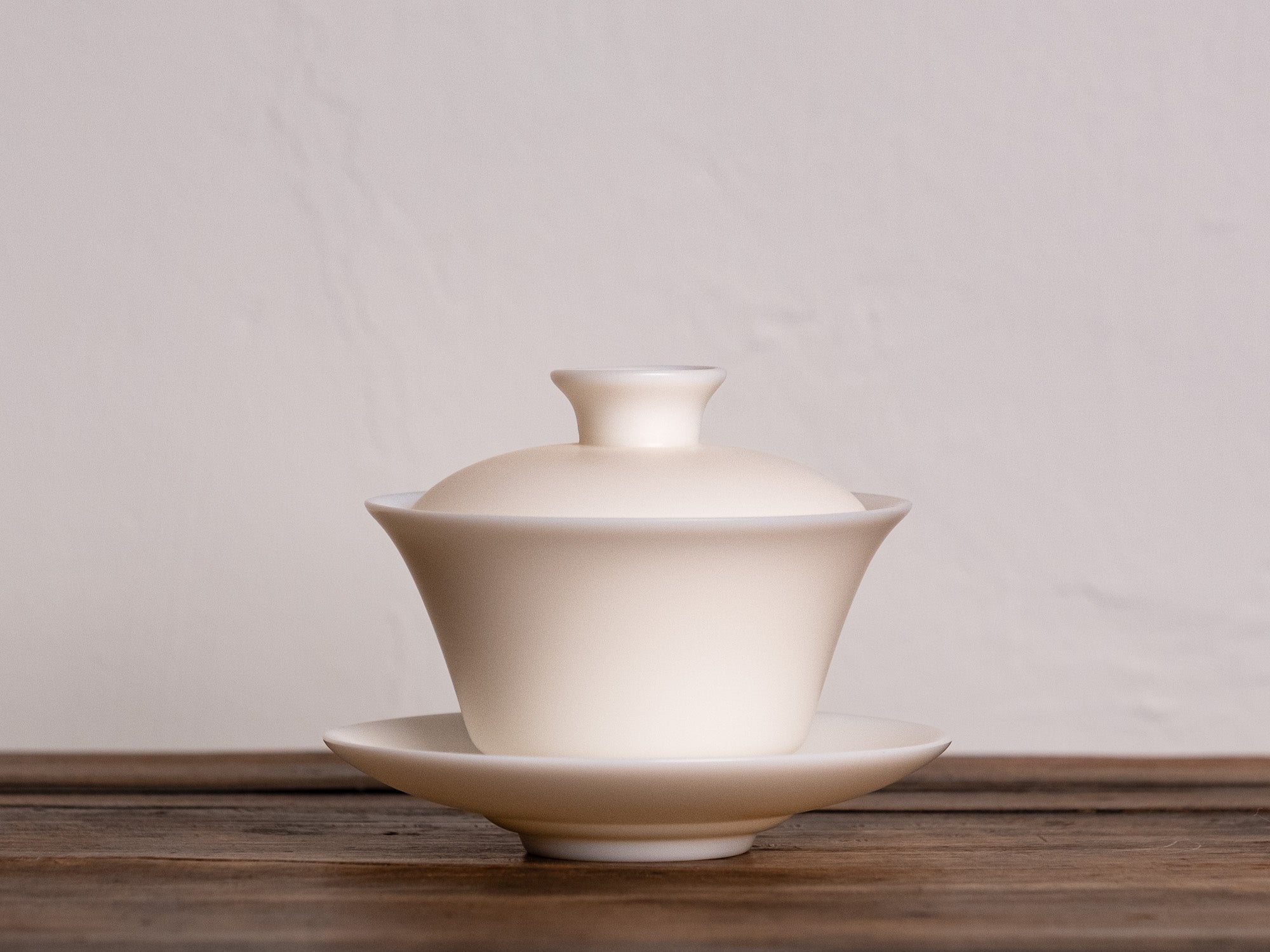 Gaiwan de porcelana china blanco mate