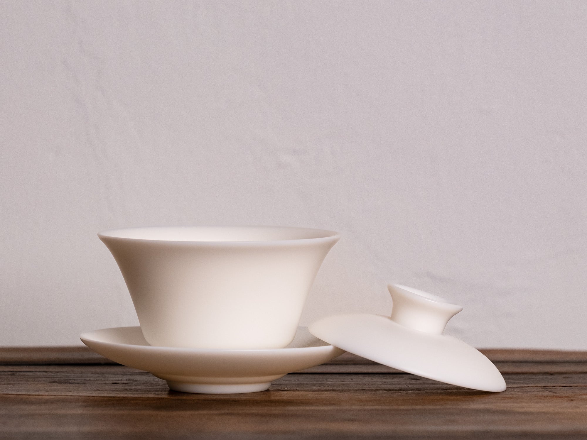 Gaiwan de porcelna blanco mate de Dehua