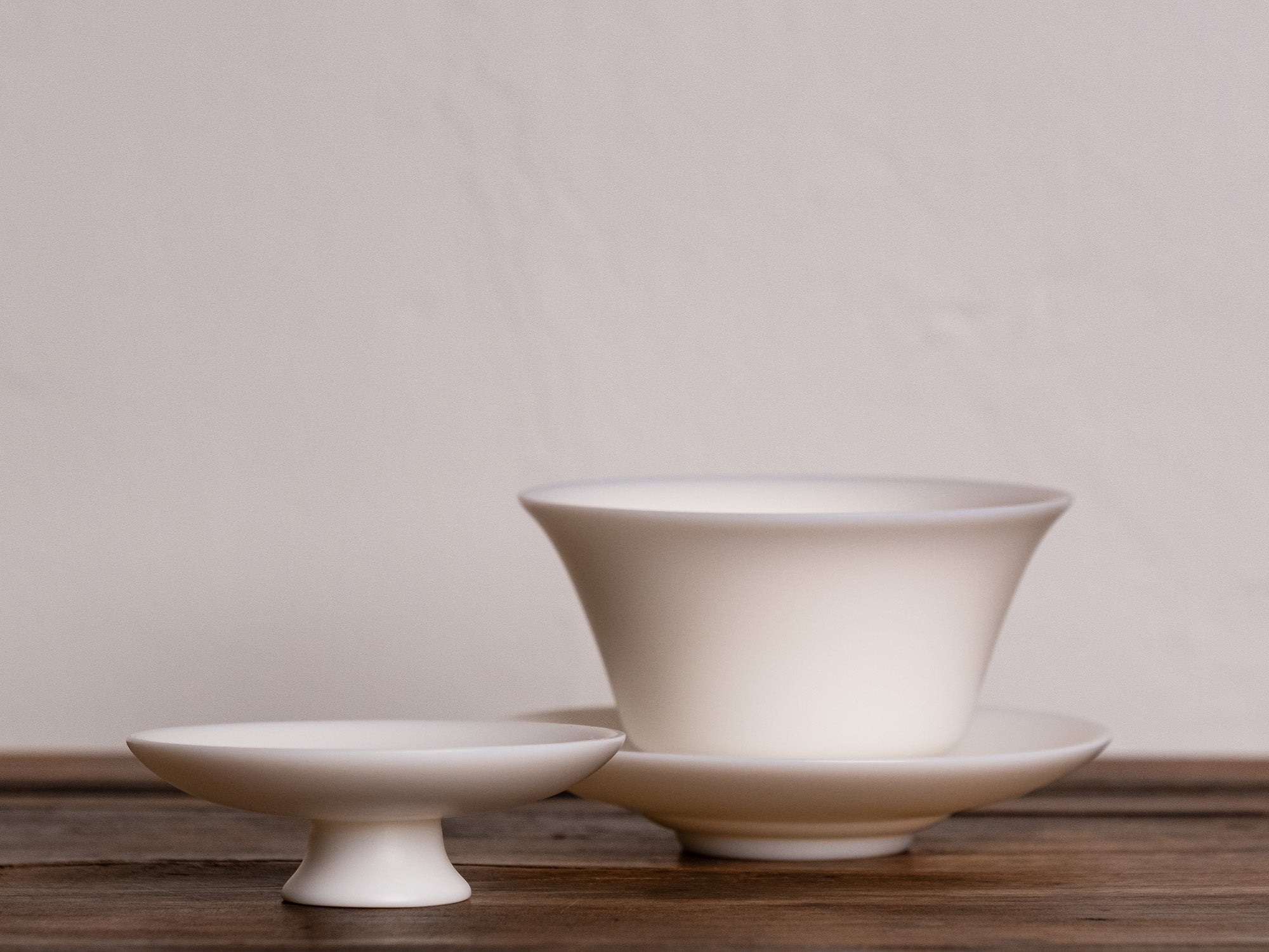 Gaiwan de porcelana blanco mate para preparación Gongfu cha