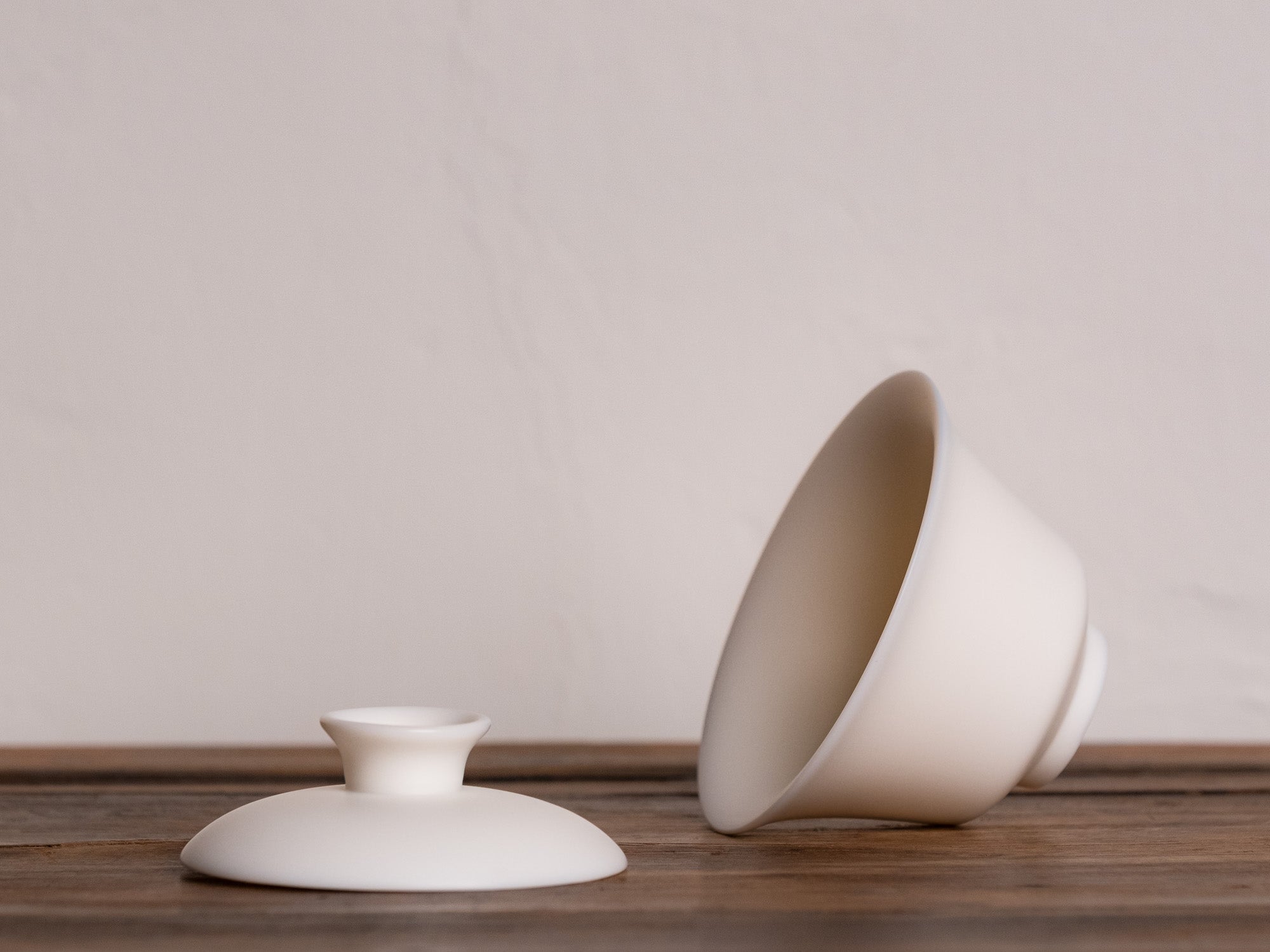 Gaiwan de porcelana blanco mate para té