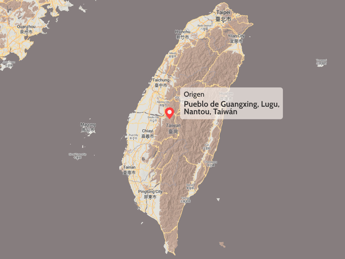 Mapa de origen de té Lugu Nantou Taiwan